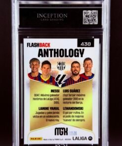 Otra vista de Cromo Messi, Lamine Yamal, Mbappe, Lewandowski y Luis Suarez Panini Megacracks MINT 9· Inception Card Grading · ICG · Sports Cards · TCG