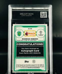 Otra vista de Cromo de fútbol Autógrafo Rodrigo Ribeiro Topps Merlin · MINT 10 · Inception Card Grading · ICG · Sports Cards · TCG