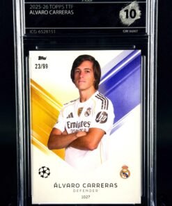 Otra vista de Cromo Álvaro Carreras /99 Topps TTF GEM MINT 10 · Inception Card Grading · ICG · Sports Cards · TCG