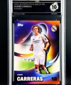 Fotografía de Cromo Alvaro Carreras Futuro Topps Los Blancos Real Madrid · GEM MINT 10 · Inception Card Grading · ICG · Sports Cards · TCG