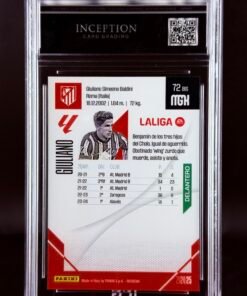 Otra vista de Cromo Giuliano Simeone Panini Megacracks GEM MINT 9,5 · Inception Card Grading · ICG · Sports Cards · TCG