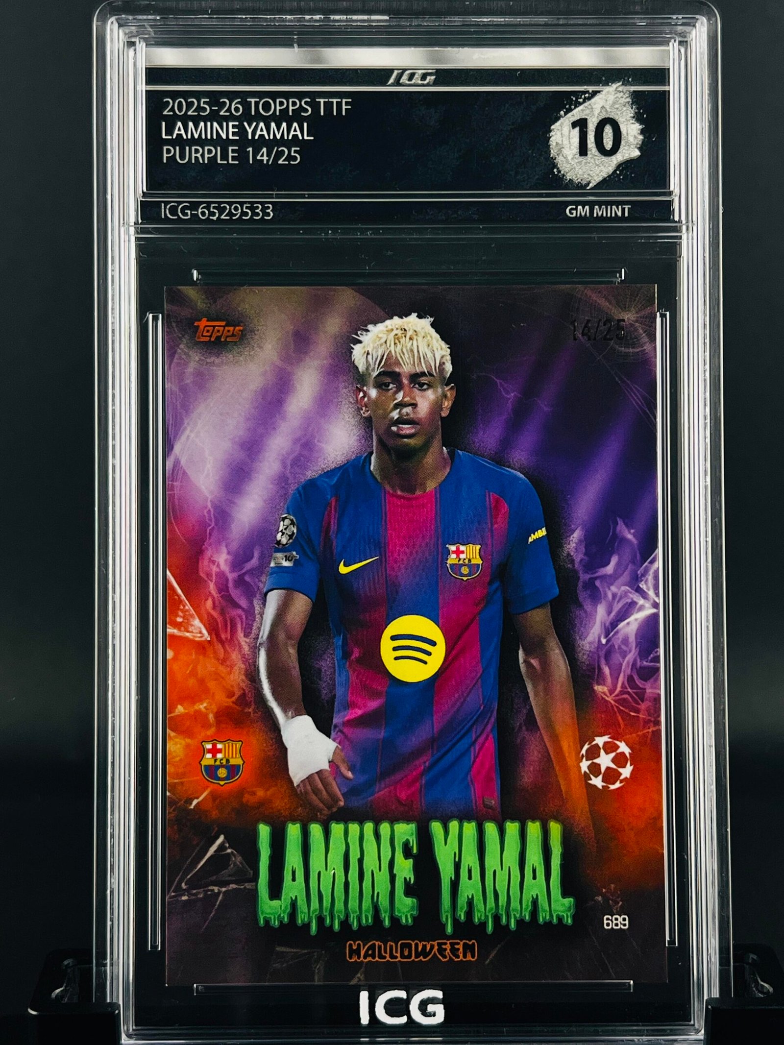 Otra vista de Cromo Lamine Yamal /25 Topps · GEM MINT 10 · Inception Card Grading · ICG · Sports Cards · TCG