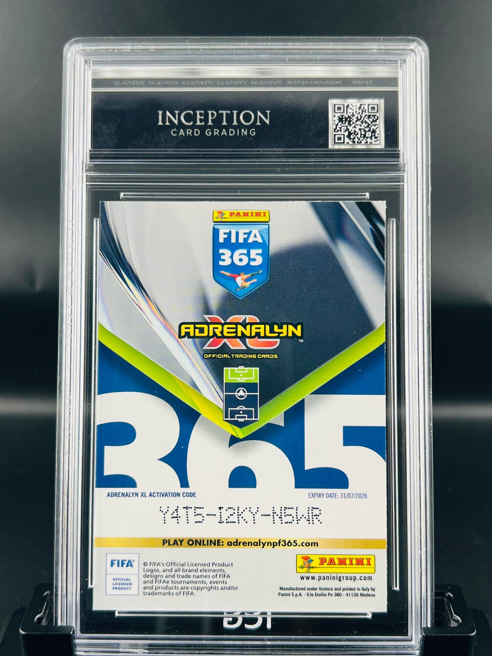 Otra vista de Cromo de fútbol Lamine Yamal Panini Adrenalyn Fifa 365 ICG Gem Mint 10