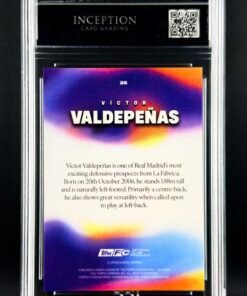 Otra vista de Cromo Victor Valdepeñas Rookie Futuro Topps Los Blancos Real Madrid · GEM MINT 10 · Inception Card Grading · ICG · Sports Cards · TCG