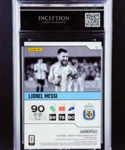 Otra vista de Cromo Lionel Messi Panini Fifa World Cup Monopoly Starter Deck GEM MINT 10 · Inception Card Grading · ICG · Sports Cards · TCG