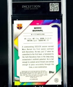 Otra vista de Cromo Marc Bernal Rookie Topps Finest MINT 9 · Inception Card Grading · ICG · Sports Cards · TCG