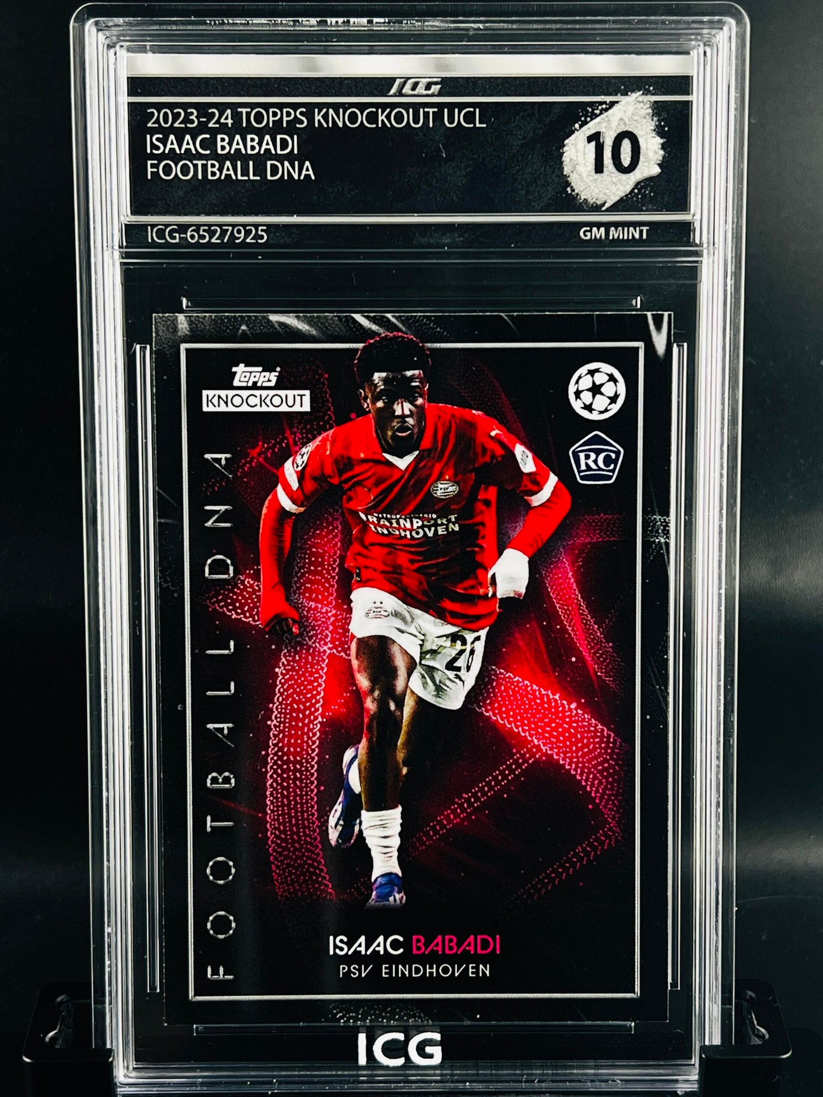 Otra vista de Cromo de fútbol Isaac Babadi Rookie Topps Knockout Football DNA · GEM MINT 10 · Inception Card Grading · ICG · Sports Cards · TCG