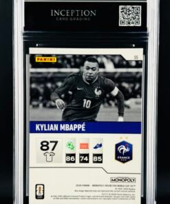 Otra vista de Cromo Kylian Mbappe Panini Fifa World Cup Monopoly Starter Deck GEM MINT 10 · Inception Card Grading · ICG · Sports Cards · TCG