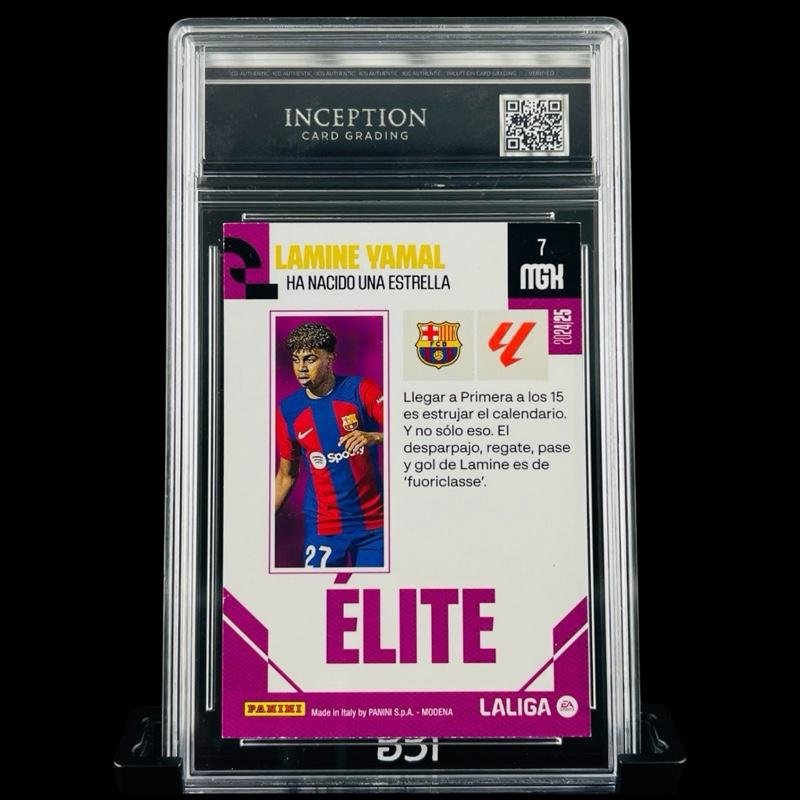 Otra vista de Cromo Lamine Yamal Panini Megacracks MINT 9 · Inception Card Grading · ICG · Sports Cards · TCG