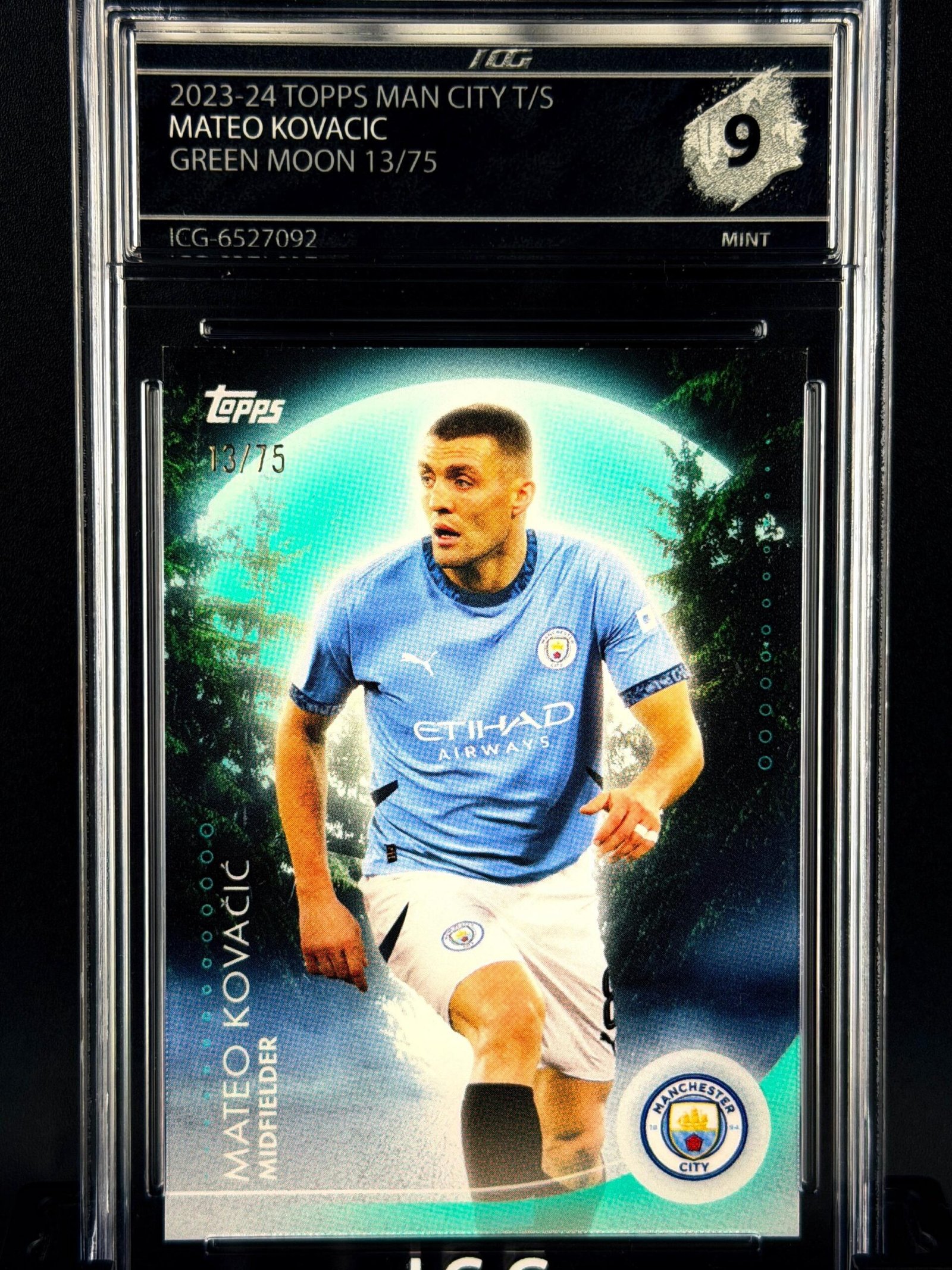 Otra vista de Cromo Mateo Kovacic /75 Topps Manchester City MINT 9 · Inception Card Grading · ICG · Sports Cards · TCG