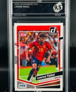 Otra vista de Cromo de fútbol Lamine Yamal Panini Donruss Inception Card Grading GM MINT 10 sport cards