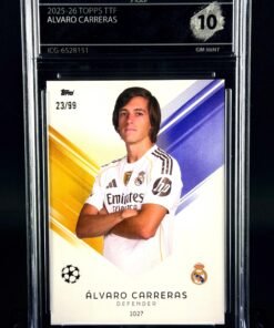 Fotografía de Cromo Álvaro Carreras /99 Topps TTF GEM MINT 10 · Inception Card Grading · ICG · Sports Cards · TCG