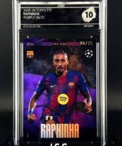 Fotografía de Cromo Raphinha 08/25 Topps TTF GEM MINT 10 · ICG
