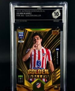 Fotografía de Cromo de fútbol Julián Álvarez Panini Golden Baller ICG GEM MINT 10 · ICG