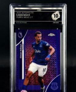 Fotografía de Cromo Iliman Ndiaye Purple Mojo Topps TTF Chrome PL 2/7 Topps Finest GEM MINT 10 · ICG