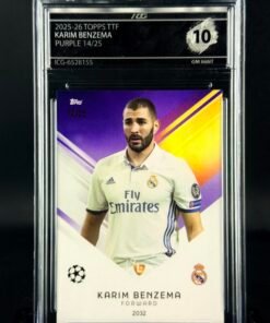 Fotografía de Cromo Karim Benzema 14/25 Topps ttf GEM MINT 10 · ICG