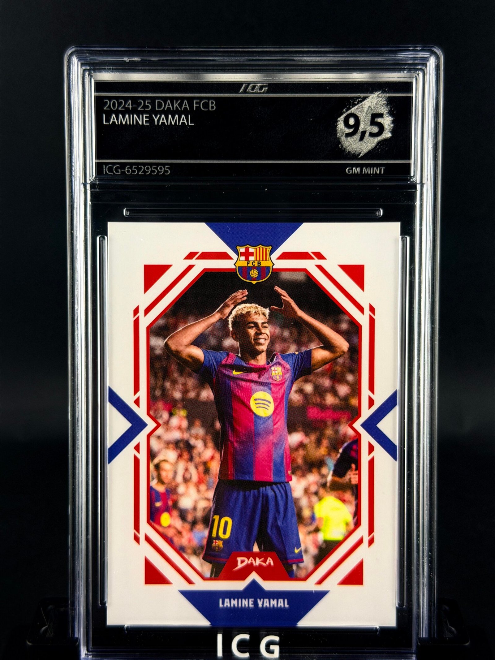 Otra vista de Cromo de fútbol Lamine Yamal Daka ICG GEM MINT 9,5 · ICG