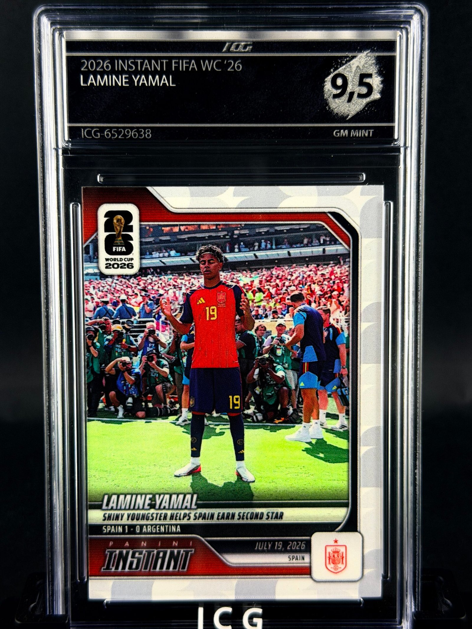 Cromo Lamine Yamal Mundial 2026 Panini Instant ICG 9.5