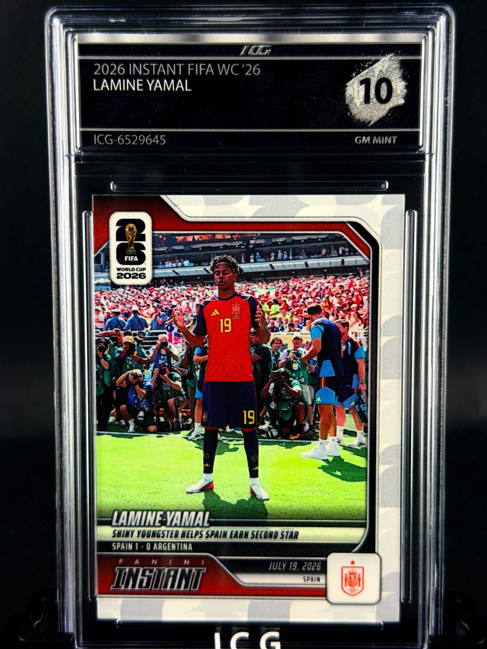 Lamine Yamal Panini Instant FIFA World Cup 2026 ICG 10 graded football card