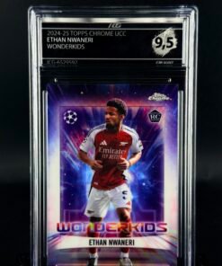 Fotografía de Cromo de fútbol Ethan Nwaneri Topps Chrome Wonderkids ICG GEM MINT 9,5 · ICG