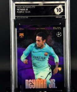Fotografía de Cromo Neymar Jr 15/25 Topps TTF GEM MINT 10 · ICG