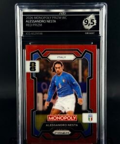 Fotografía de Cromo de fútbol Alessandro Nesta Panini Red Prizm Monopoly ICG GEM MINT 9,5 · ICG