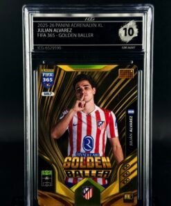 Otra vista de Cromo de fútbol Julián Álvarez Panini Golden Baller ICG GEM MINT 10 · ICG