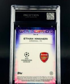 Otra vista de Cromo de fútbol Ethan Nwaneri Topps Chrome Wonderkids ICG GEM MINT 9,5 · ICG