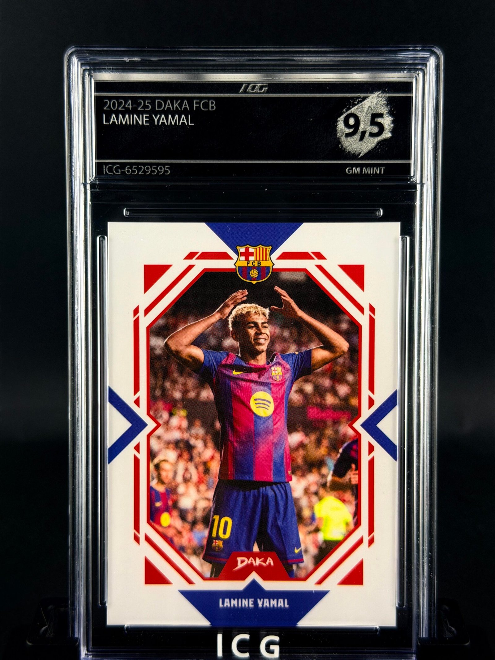 Otra vista de Cromo de fútbol Lamine Yamal Daka ICG GEM MINT 9,5 · ICG