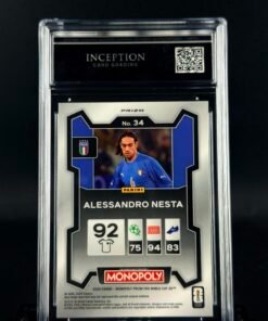Otra vista de Cromo de fútbol Alessandro Nesta Panini Red Prizm Monopoly ICG GEM MINT 9,5 · ICG